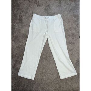 Nicole Miller Women’s Linen Blend White Capris XL